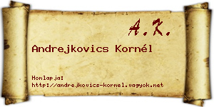 Andrejkovics Kornél névjegykártya