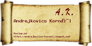Andrejkovics Kornél névjegykártya